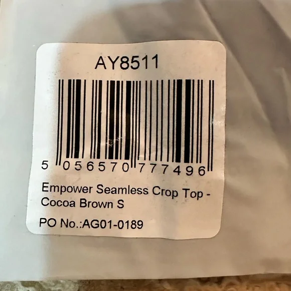 AYBL EMPOWER SEAMLESS LONG SLEEVE CROP TOP - Cocoa Brown - S - Picture 13 of 15